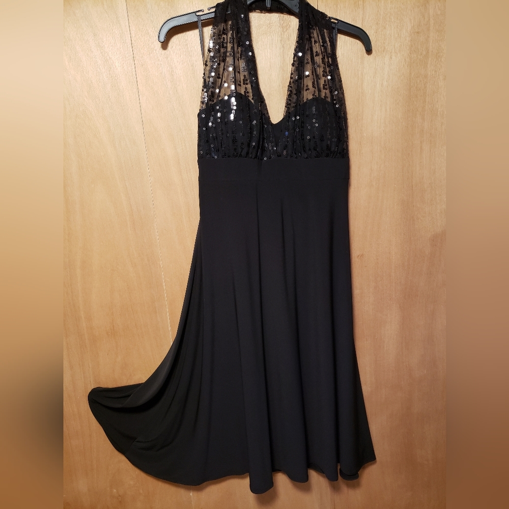 Jessica Howard Black Sequin Cocktail Dress Size 8.